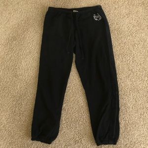 Victoria Secret PINK Black and Velvet Sweatpants